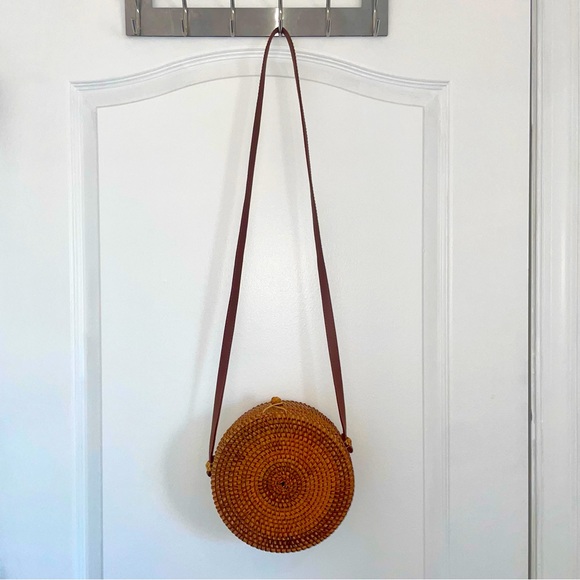 Authentic Hand Woven Round Rattan Bag - Picture 1 of 6